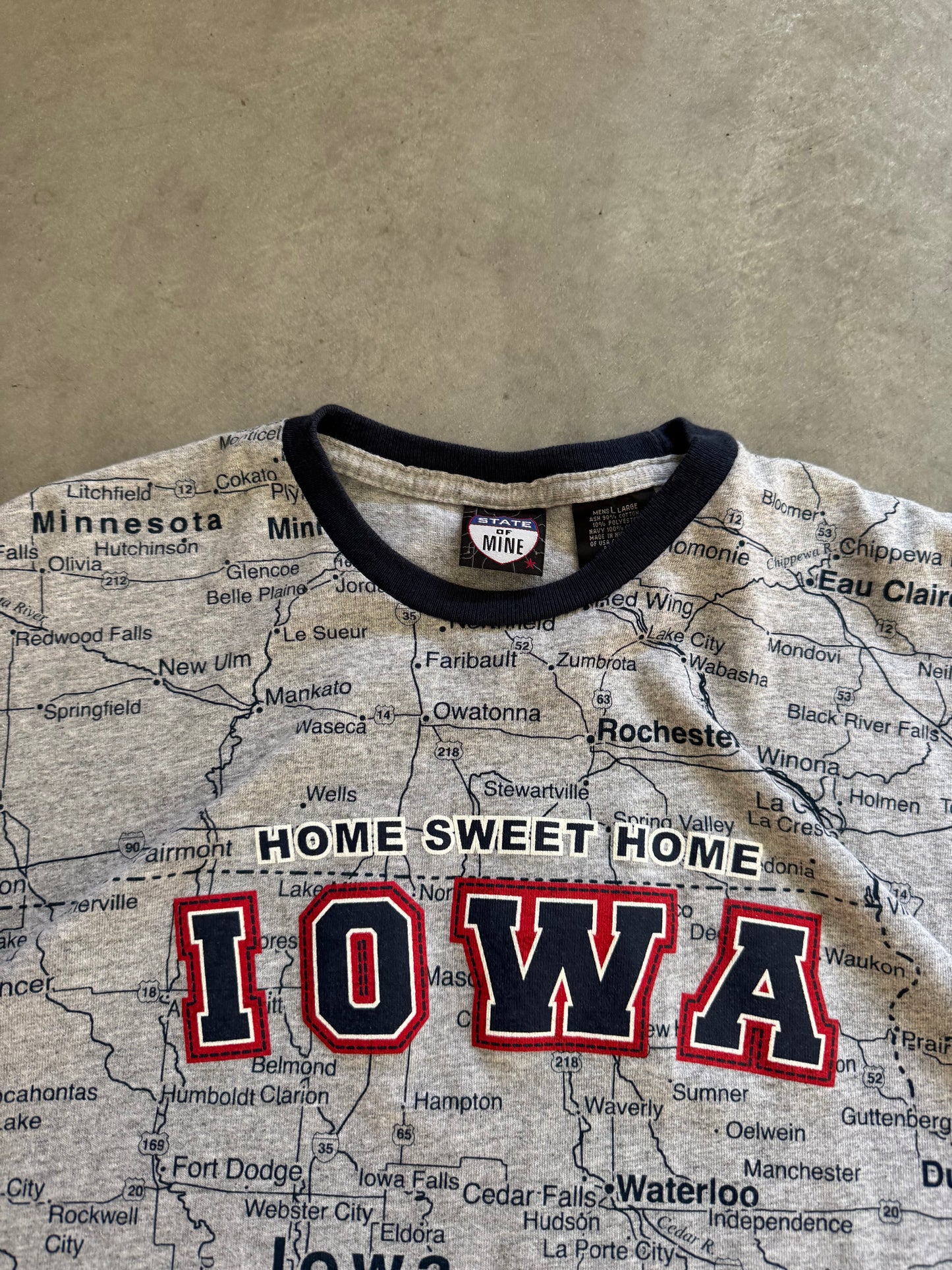 Vintage Iowa Map Tee - L