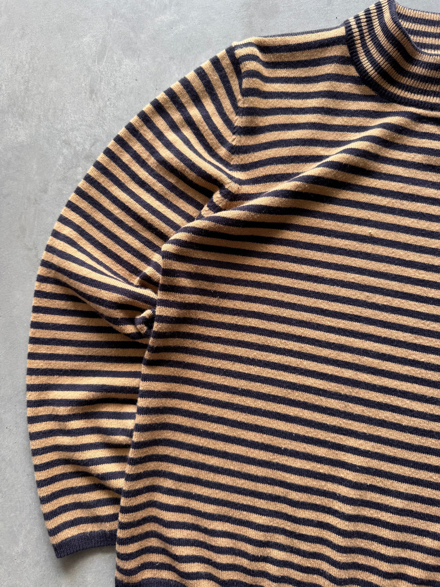 Vintage Striped Womens Mockneck - L