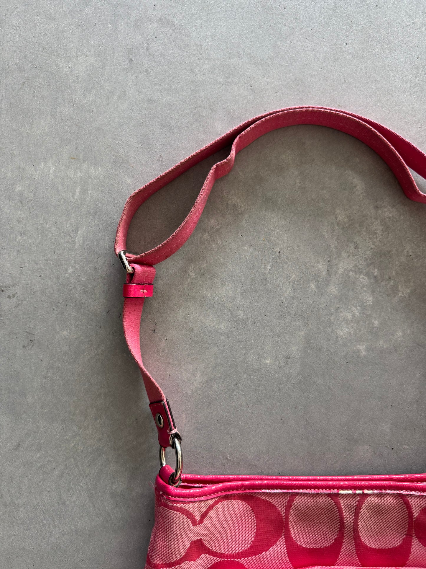 Vintage Pink Coach Signature Shoulder Bag