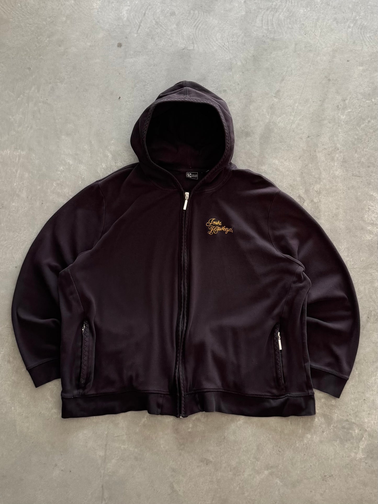 Vintage Iowa Hawkeyes Women’s Zip Up Hoodie - XXL