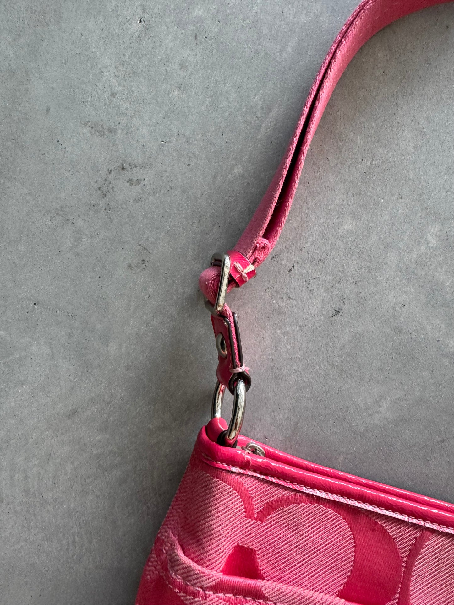Vintage Pink Coach Signature Shoulder Bag