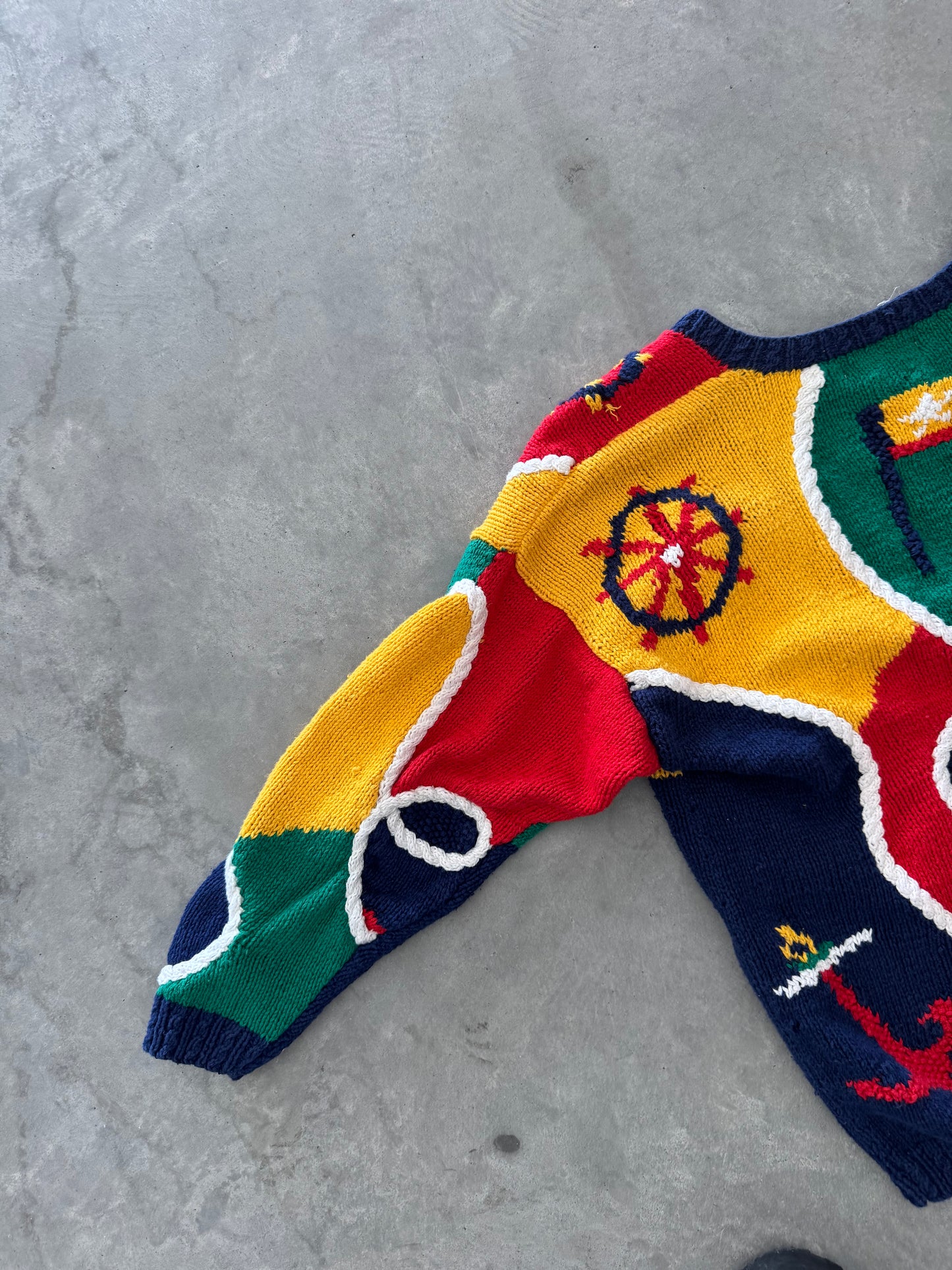 Vintage Izod Hand Knitted Cardigan - L