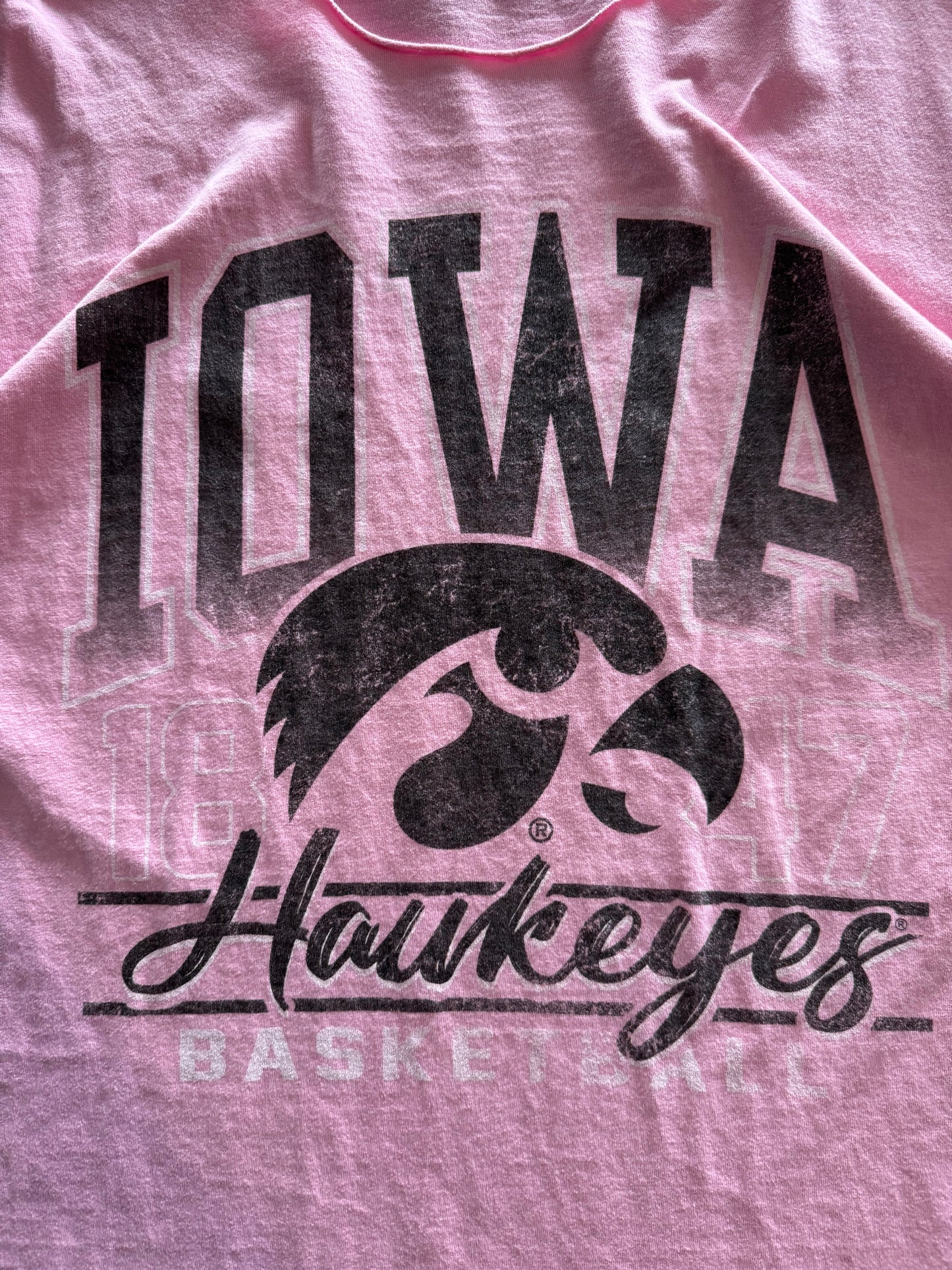 Iowa Hawkeyes Basketball Off The Shoulder Tee - XXL