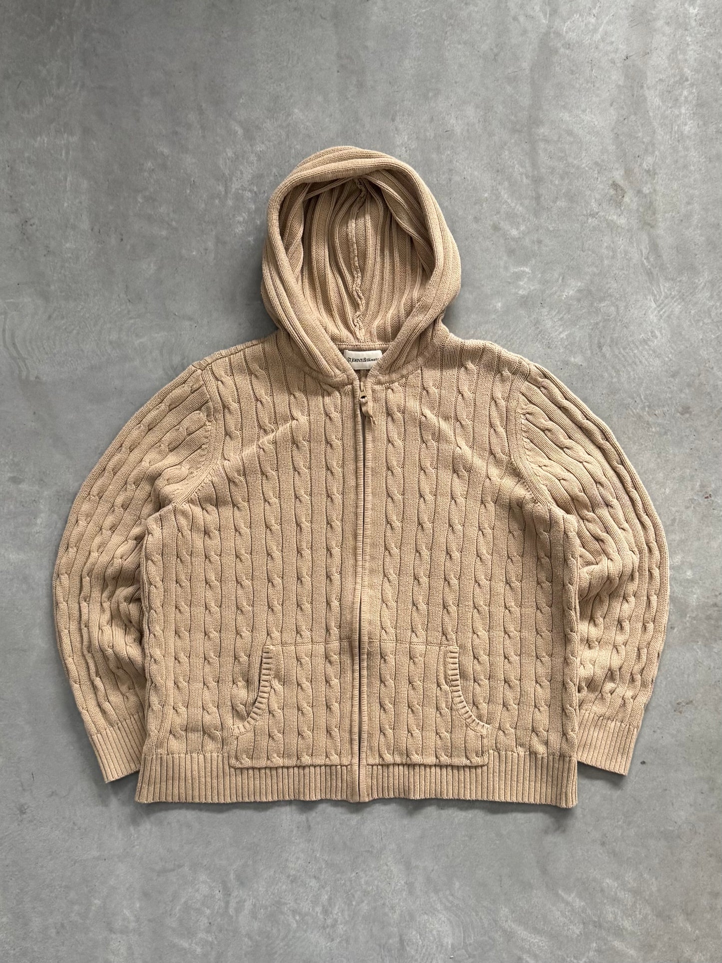 Vintage St. John’s Bay Cable Knit Zip Up Sweater - XXL
