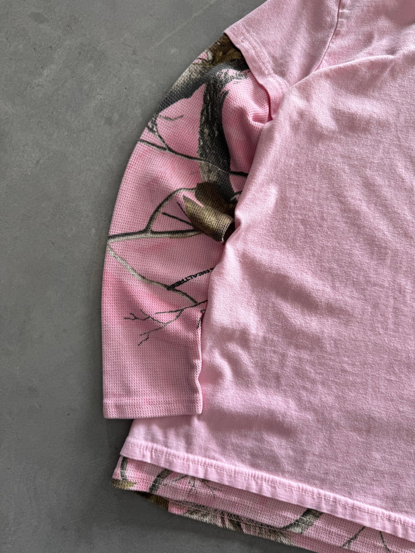 Vintage Pink & Camo Layered Women’s Long Sleeve - S