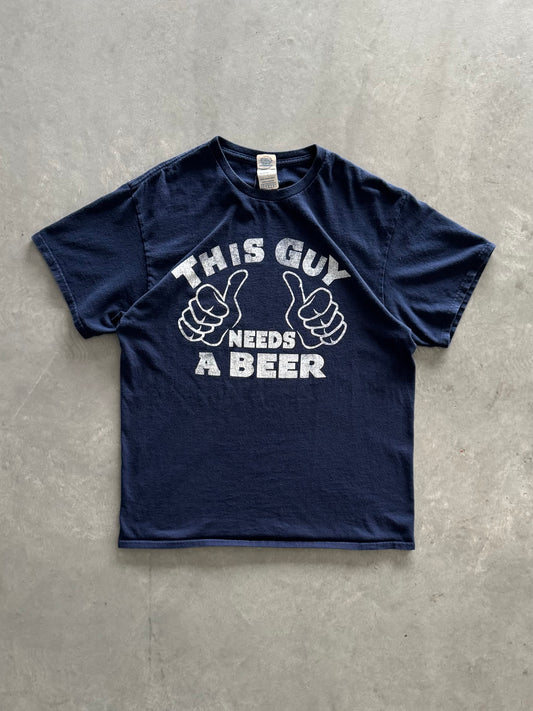 Vintage This Guy Needs A Beer Tee - L