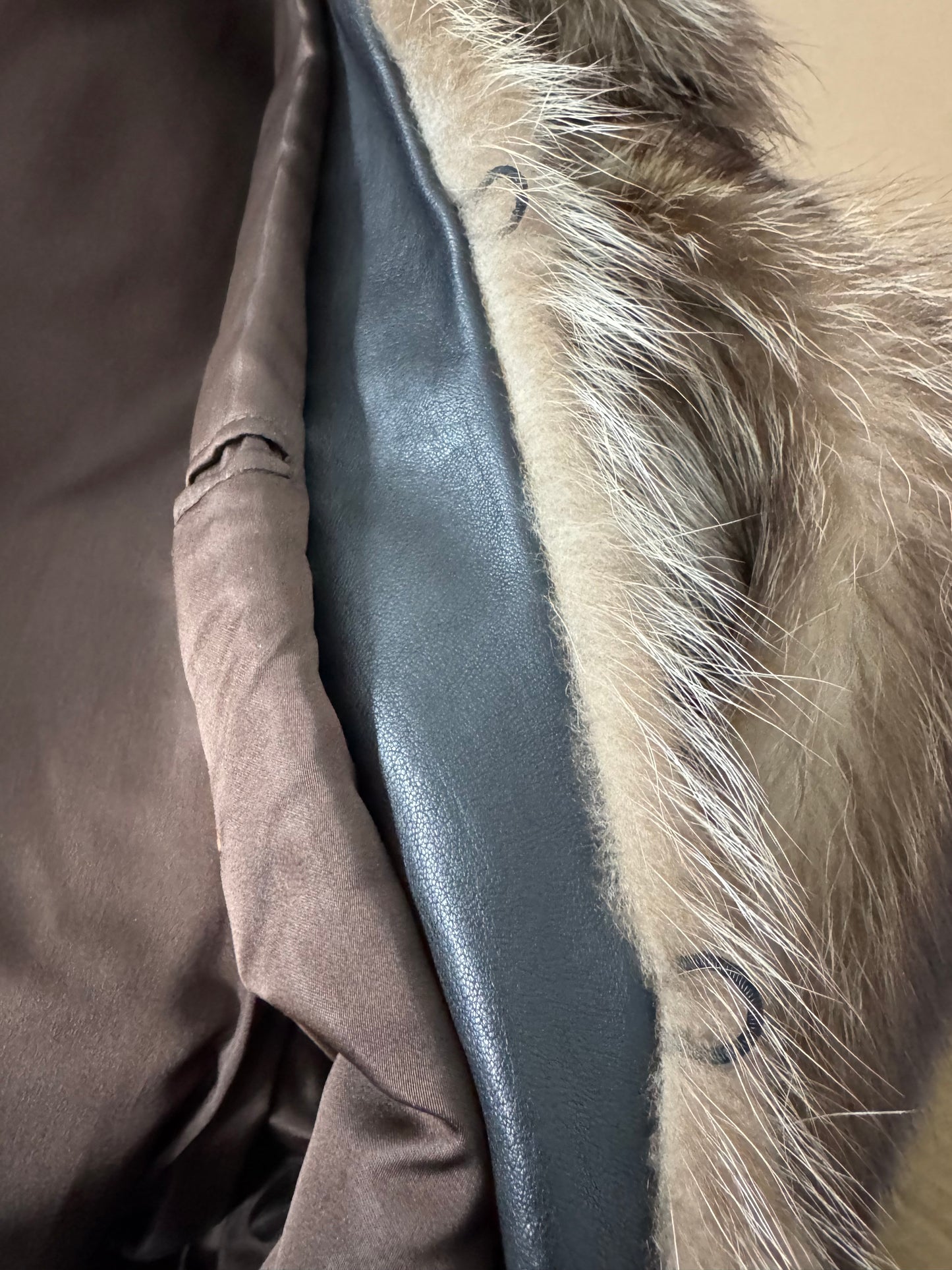 Vintage Real Fur Coat - L