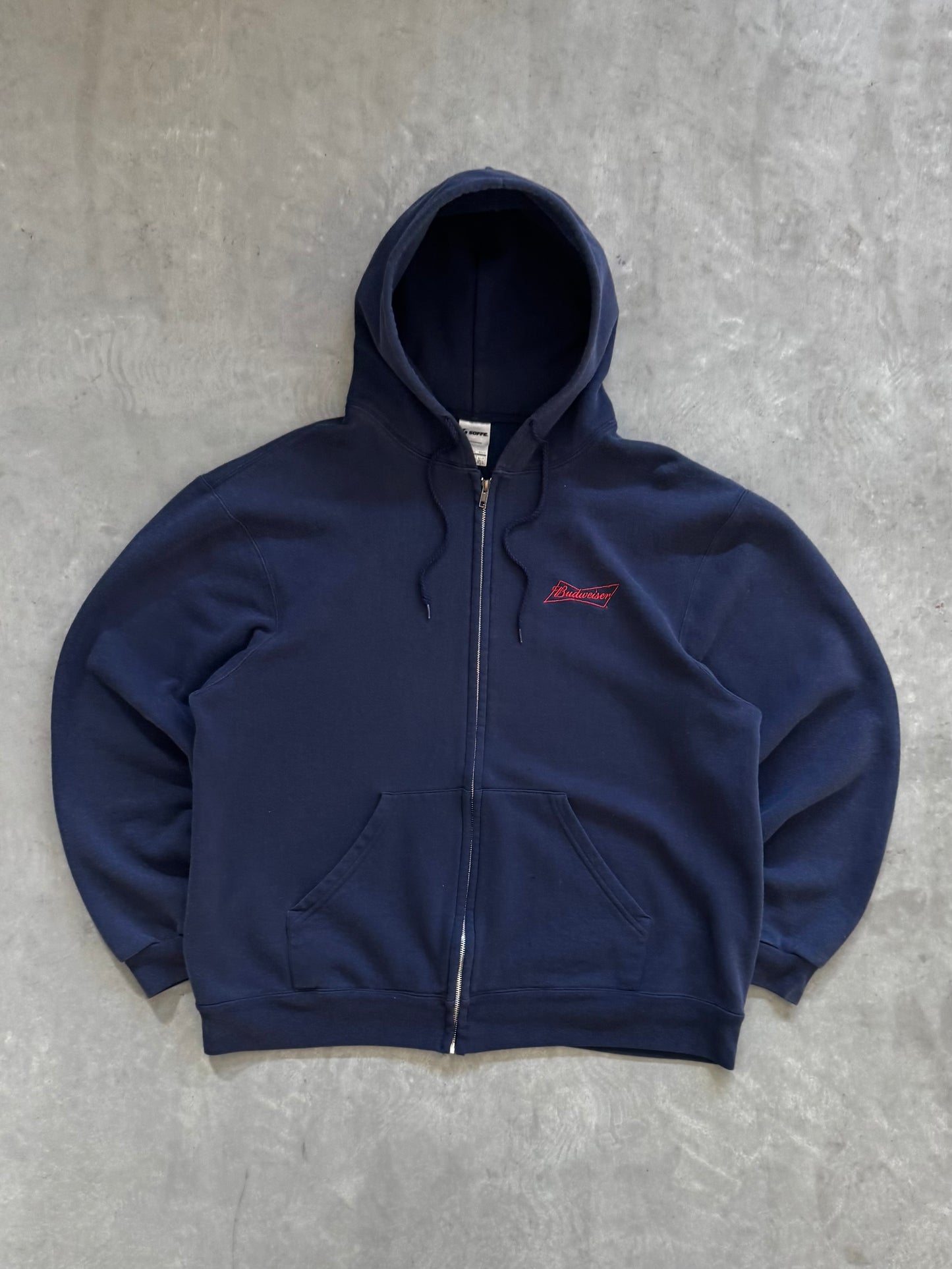 Vintage Budweiser Zip Up Hoodie - XXL