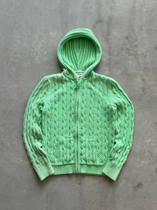 Vintage St. John’s Bay Cable Knit Zip Up Hoodie - M
