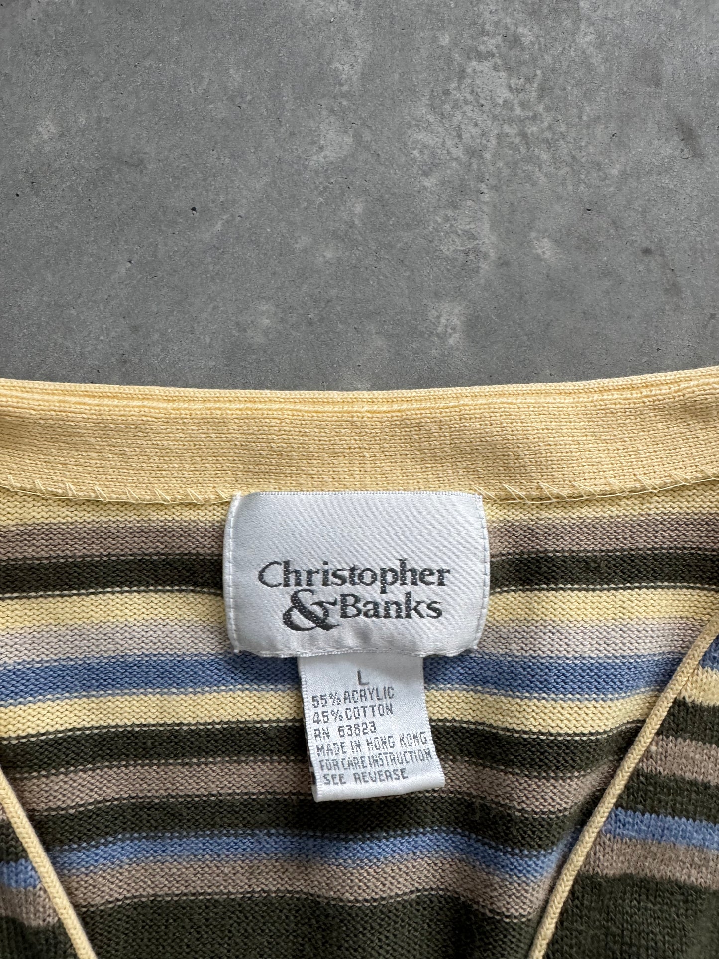 Vintage Christopher & Banks Striped Cardigan - L