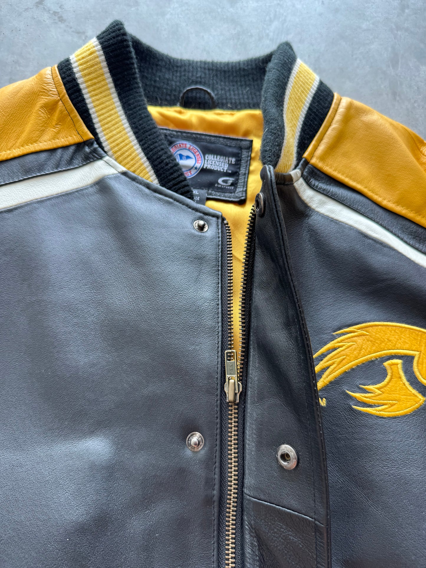 Vintage Iowa Hawkeyes Leather Jacket - XL