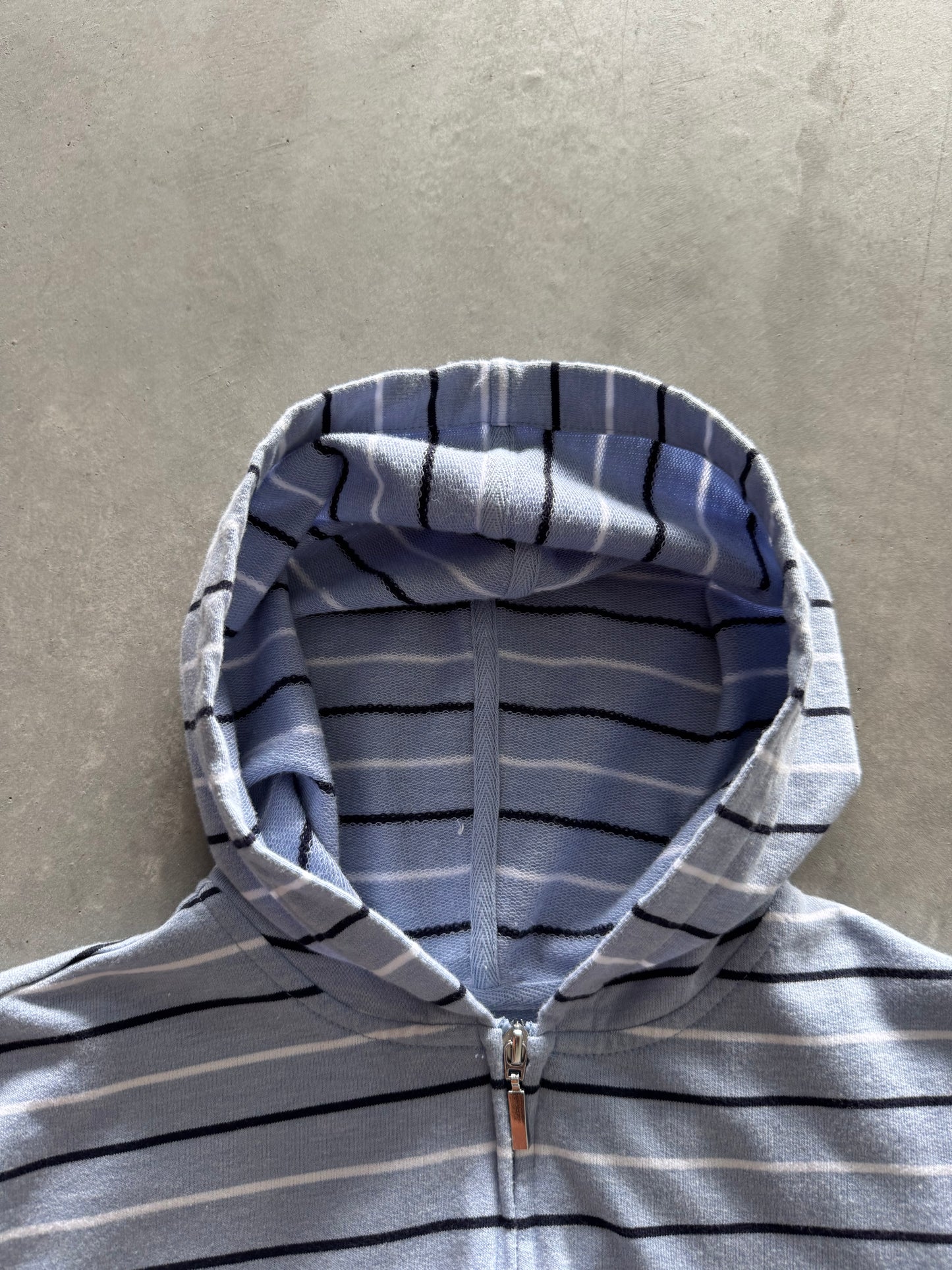 Vintage Striped Zip Up Hoodie - XL