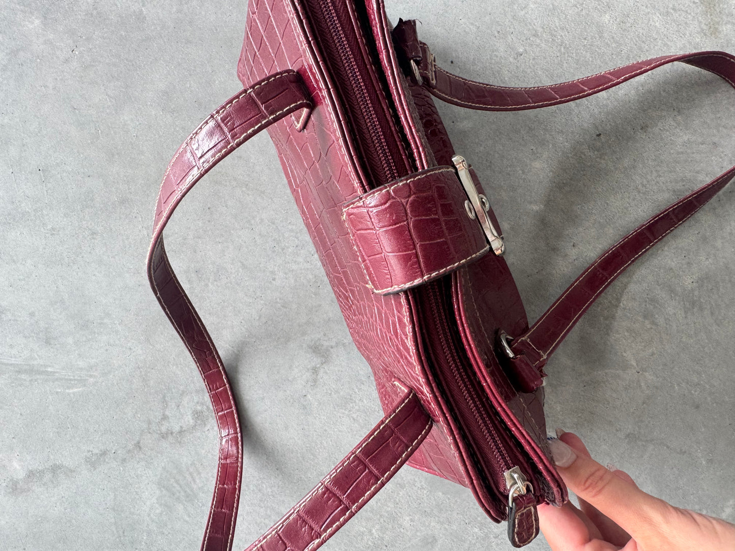 Vintage Y2K Faux Leather Burgundy Purse