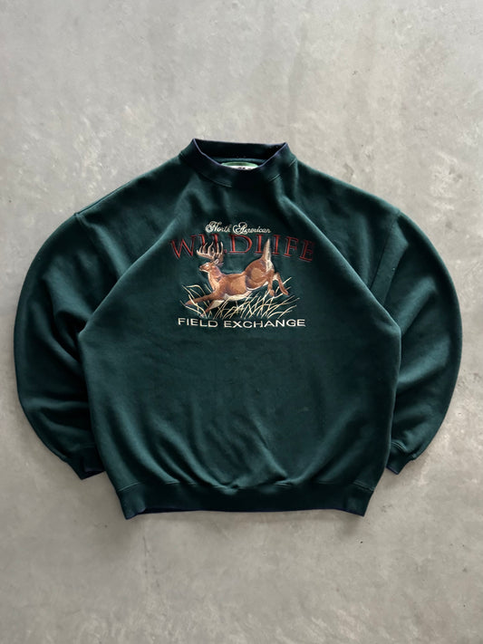 Vintage Wildlife Deer Sweatshirt - XL