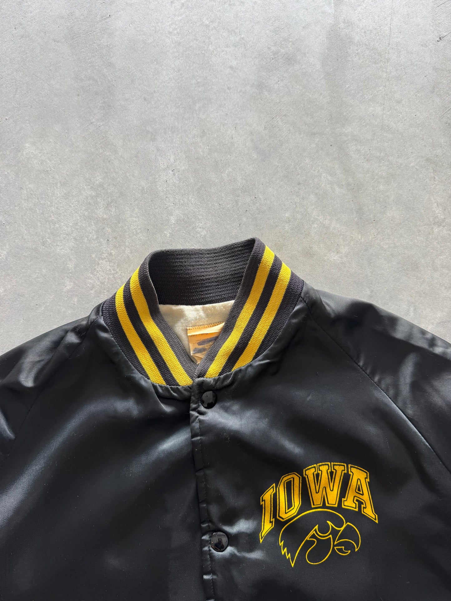 Vintage 80s Iowa Hawkeyes Satin Jacket - M