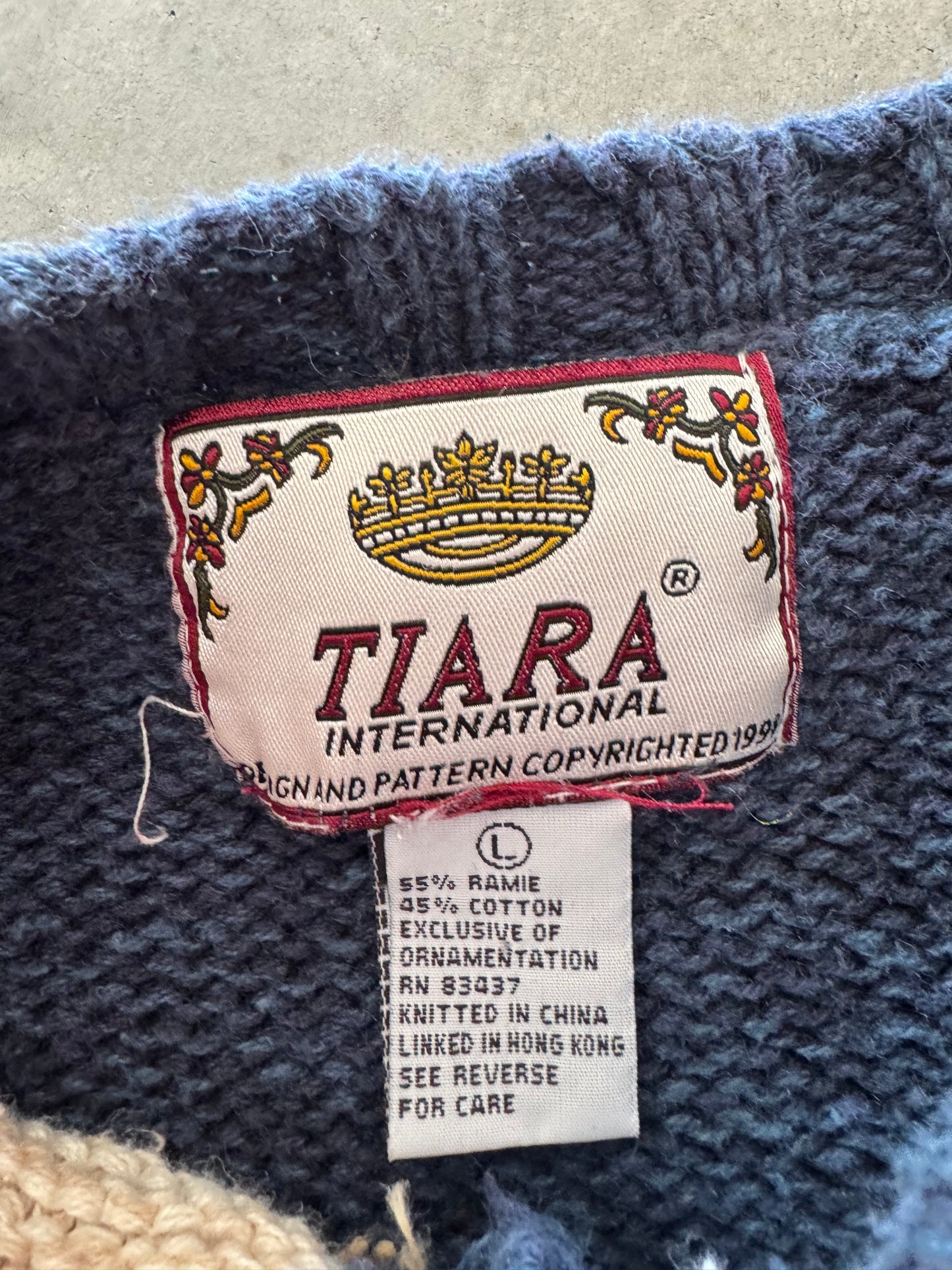 Vintage Christmas Knit Cardigan - L