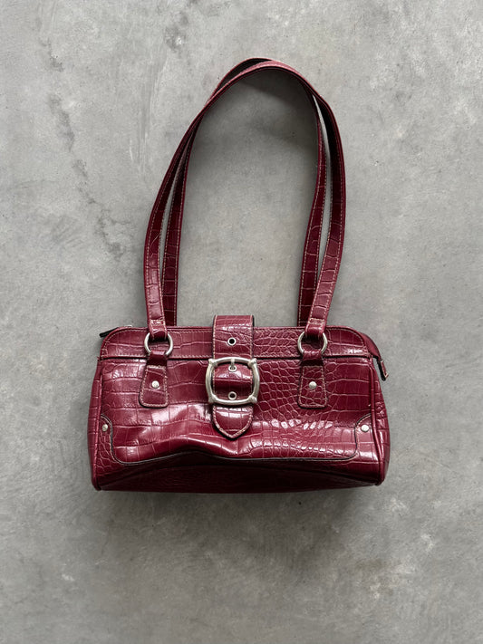 Vintage Y2K Faux Leather Burgundy Purse