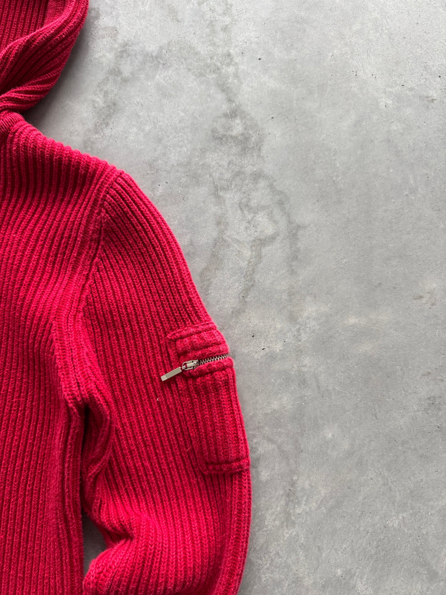 Vintage Knit Zip Up Hoodie - S