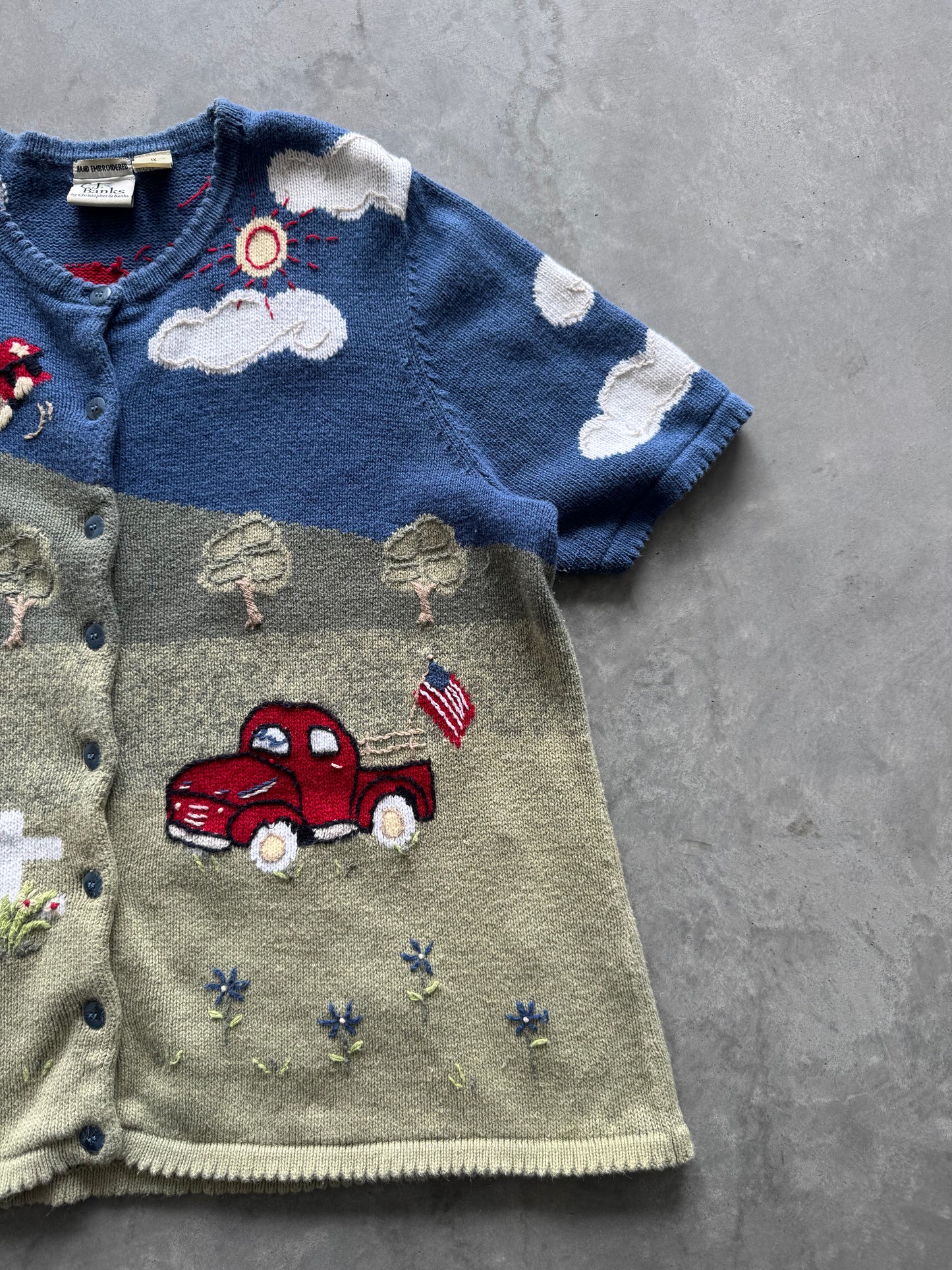 Vintage 4th of July Knit Cardigan - XL