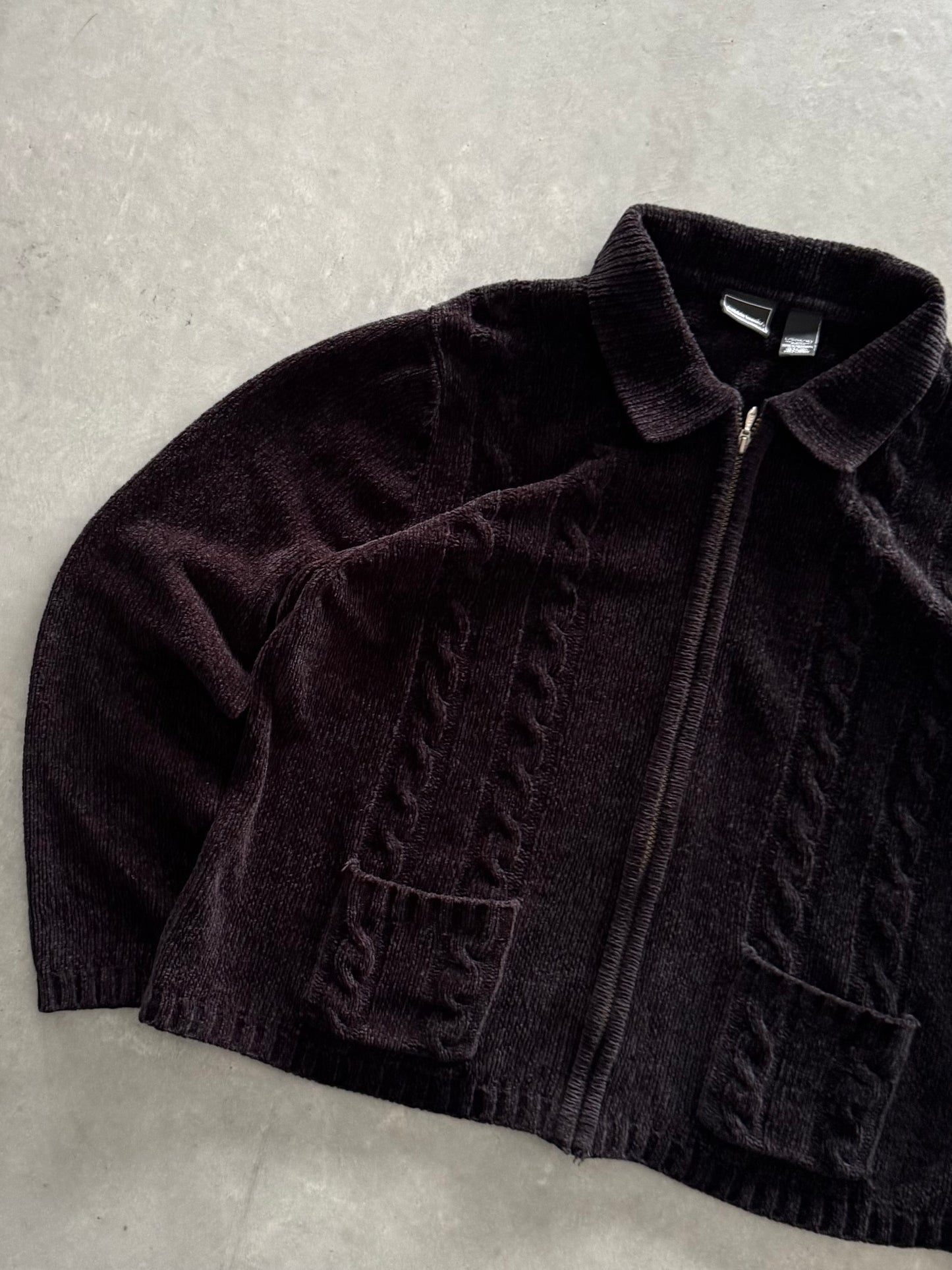 Vintage Zip Up Women’s Sweater - L