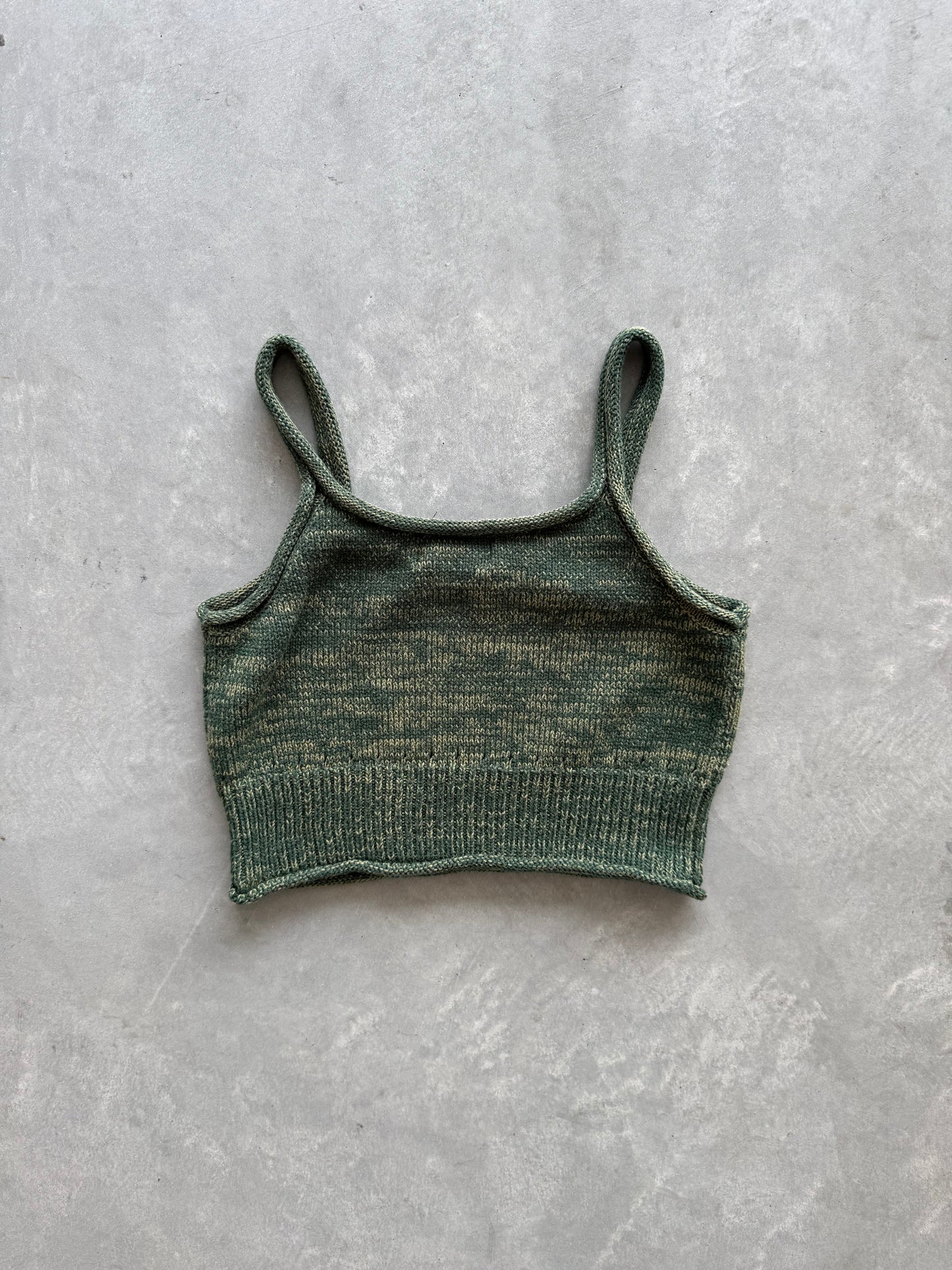 Knit Cropped Tank Top - M