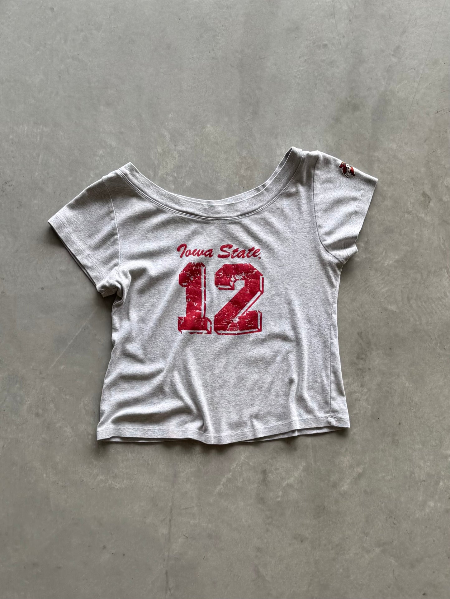 Vintage Iowa Hawkeyes Women’s Off The Shoulder Tee - L