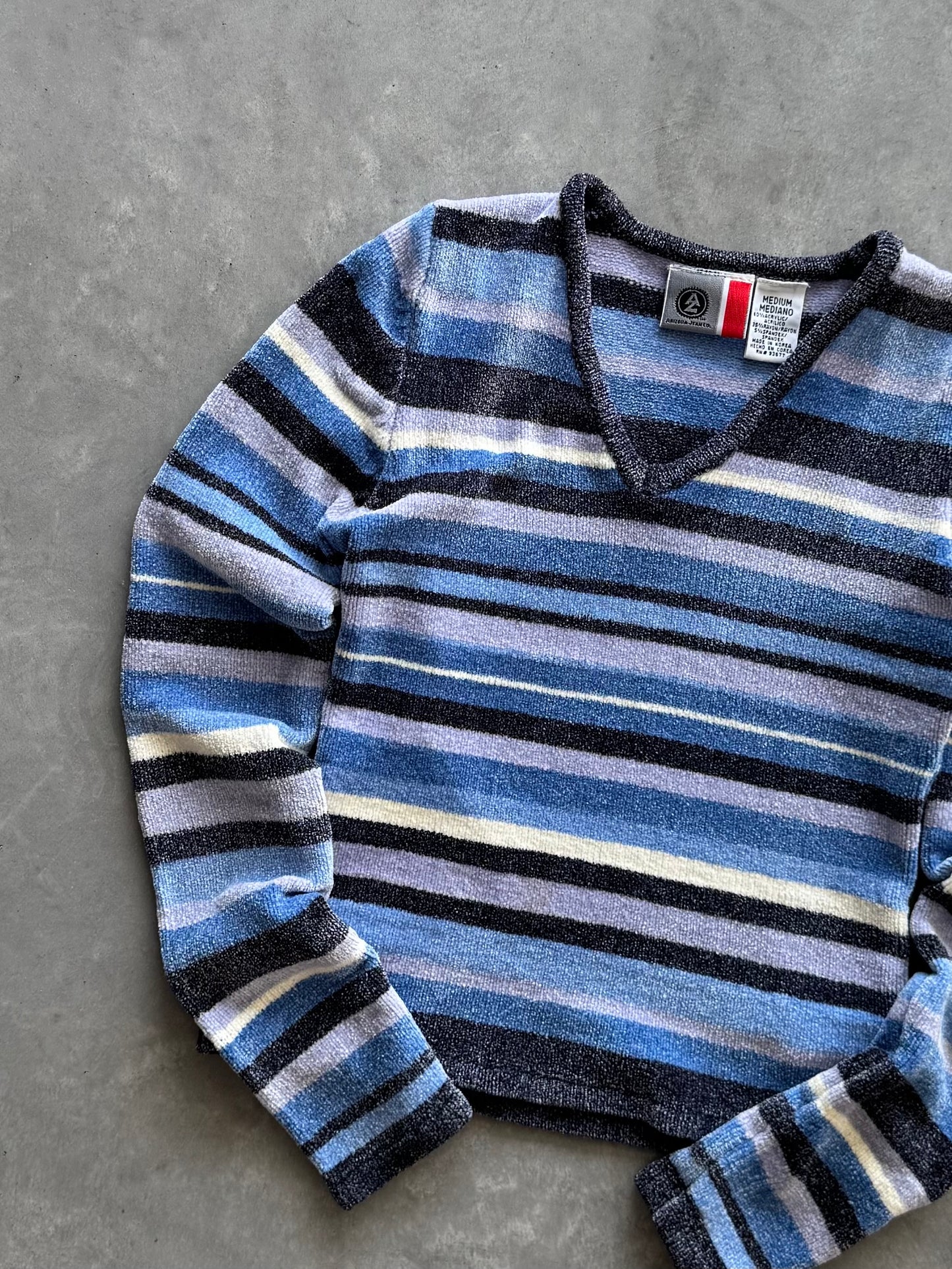 Vintage Arizona Jeans Striped Cropped Long Sleeve - M