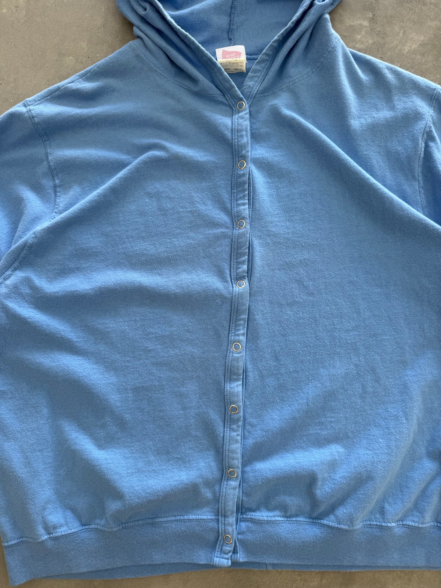 Vintage Button Up Hoodie - L