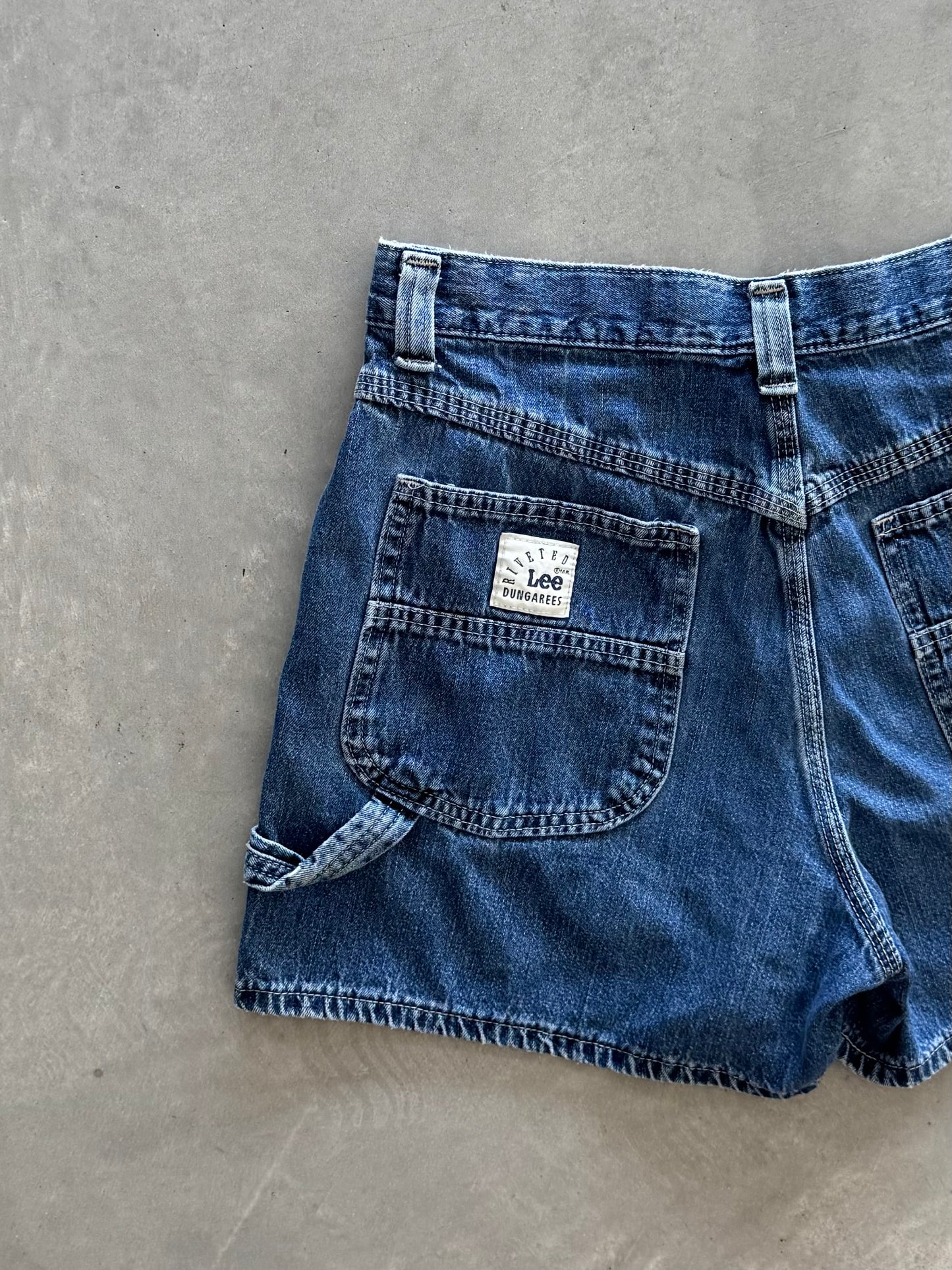 Vintage Riveted Lee Dungarees Denim Shorts - 32x3