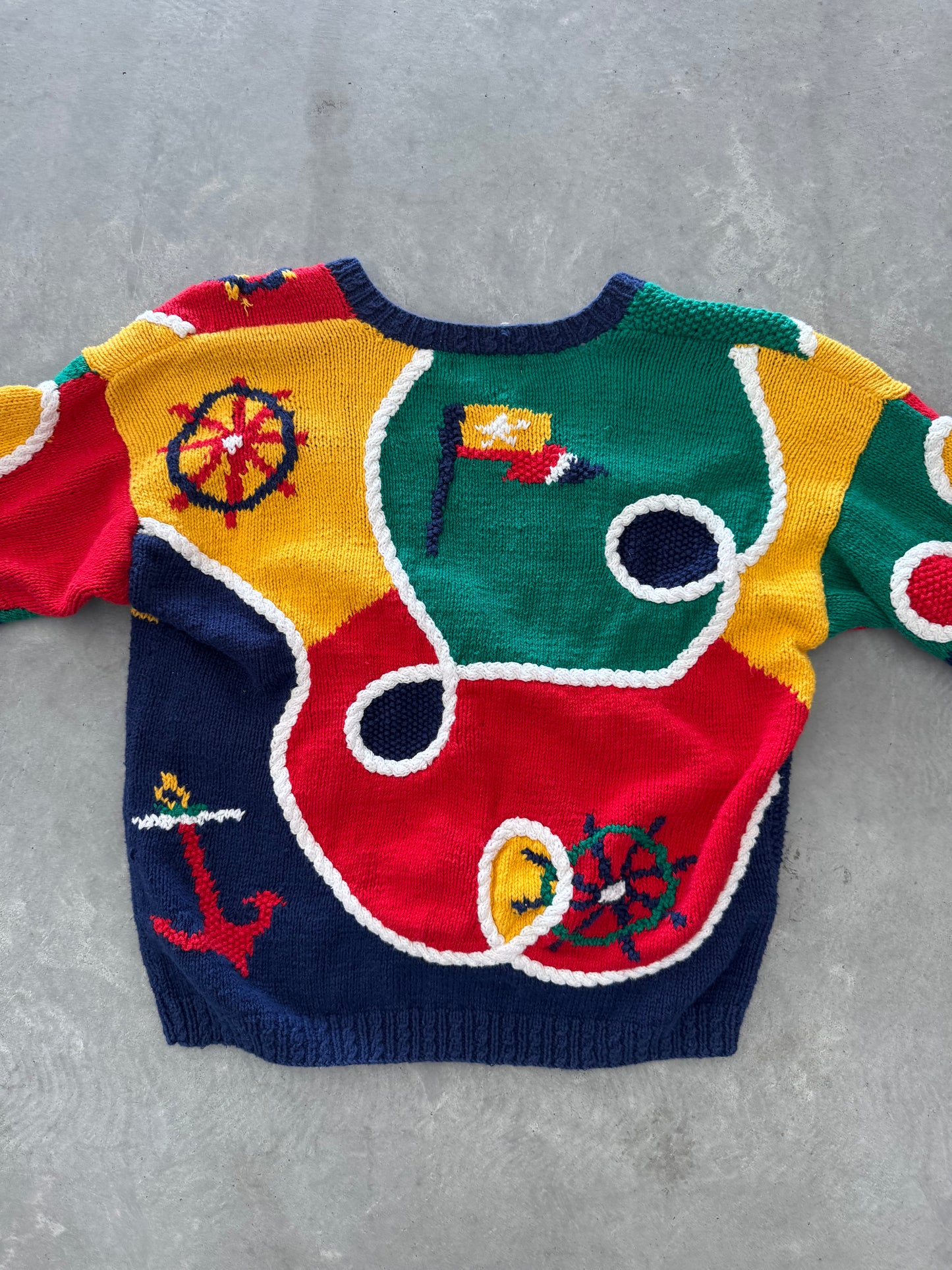 Vintage Izod Hand Knitted Cardigan - L