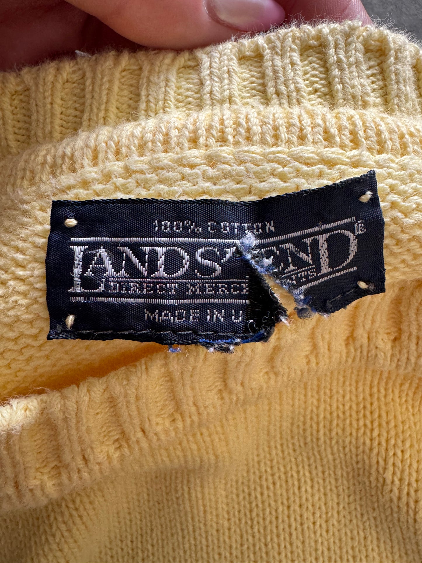 Vintage Lands End Yellow Sweater - XL