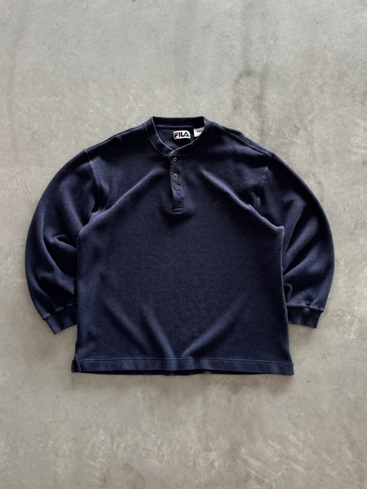 Vintage 90s Fila Henley Long Sleeve - XXL