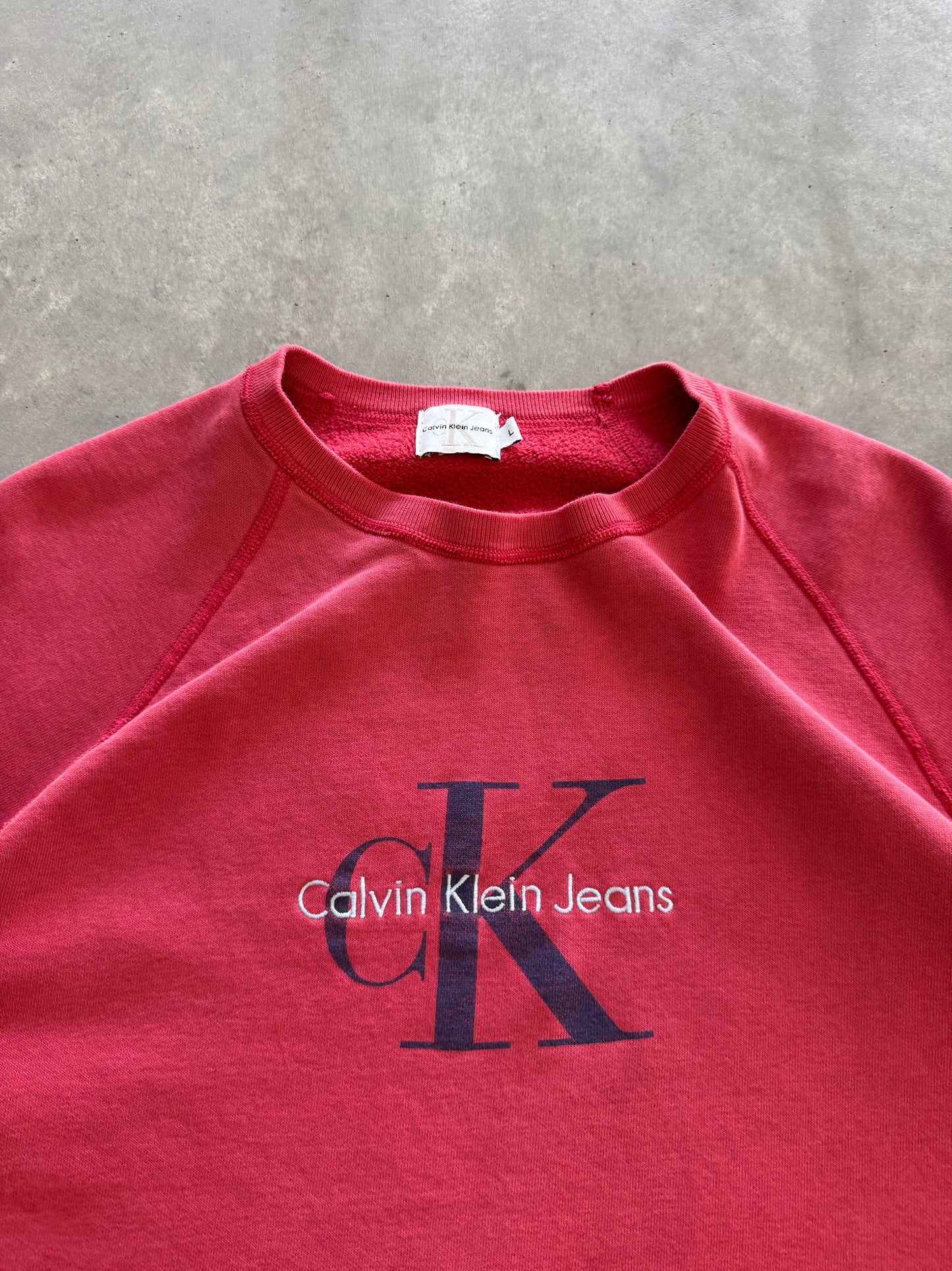 Vintage Calvin Klein Cropped Sweatshirt - L
