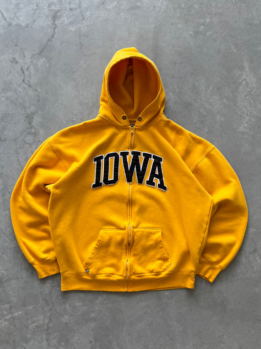 Vintage Iowa Hawkeyes Zip Up Hoodie - XL