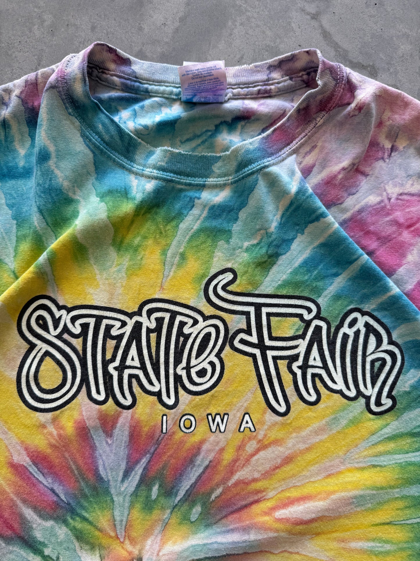 Vintage Tie Dye Iowa State Fair Tee - XXL