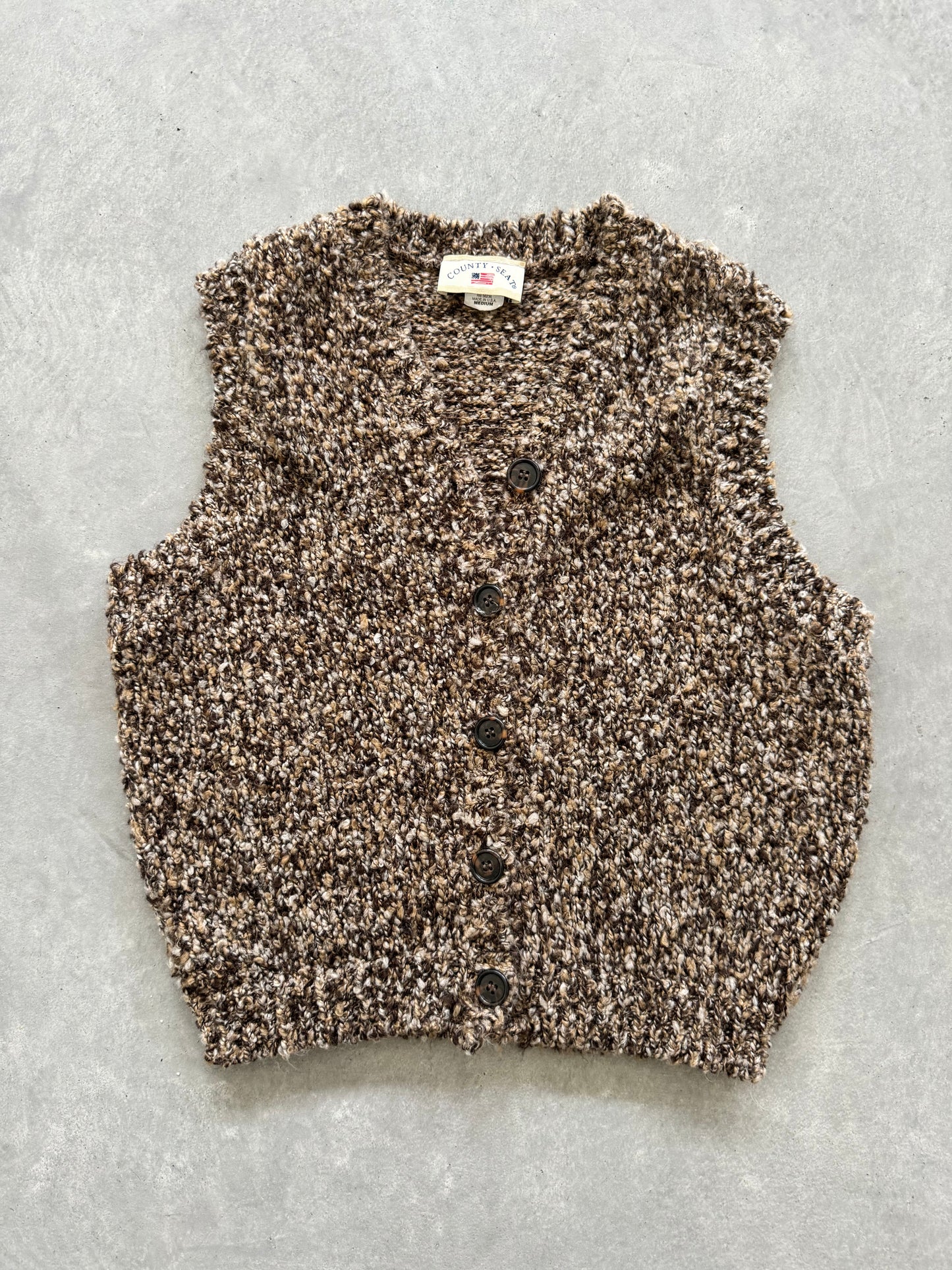 Vintage Cropped Sweater Vest - M