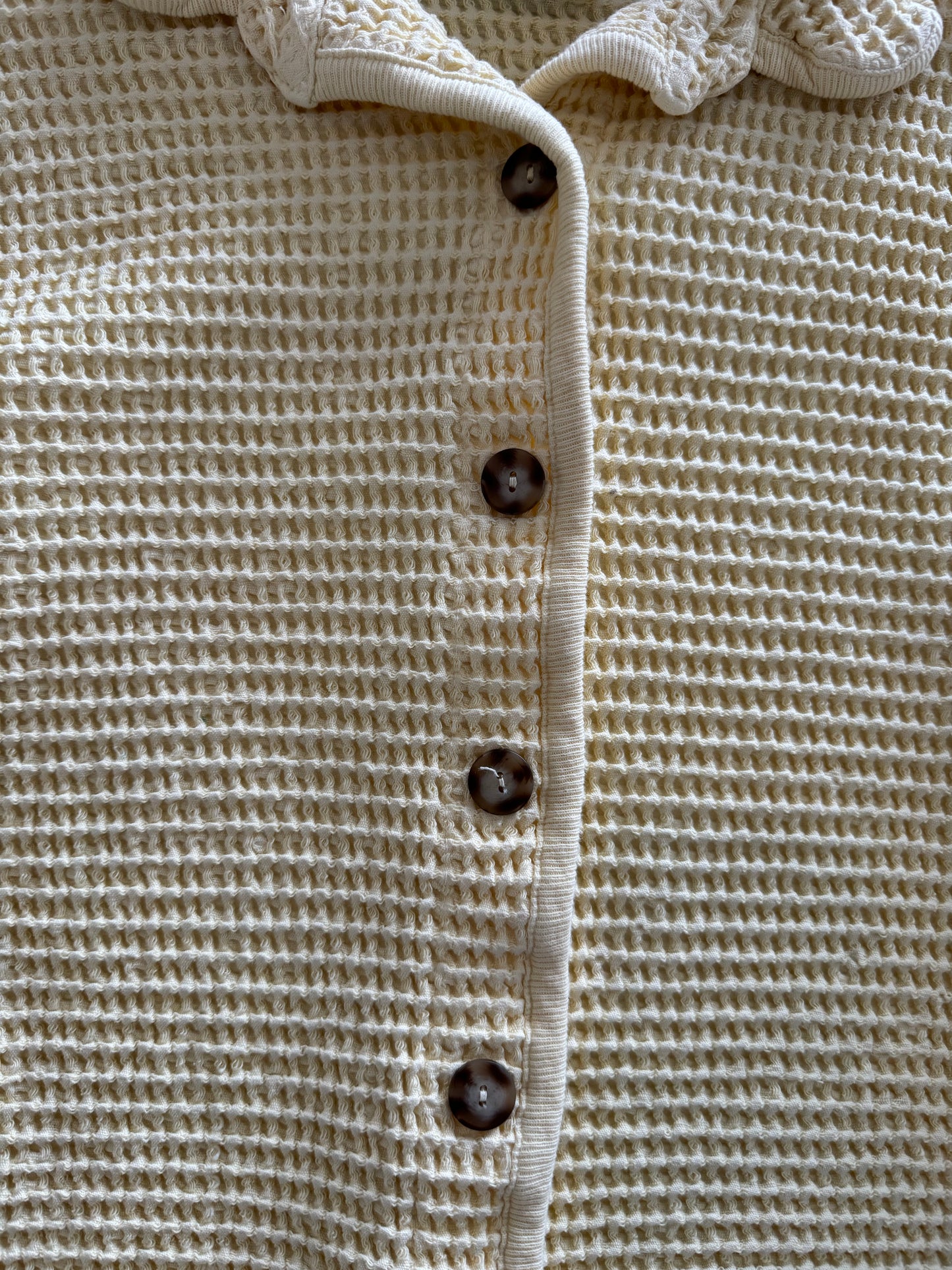 Baby Yellow Waffle Cardigan - S