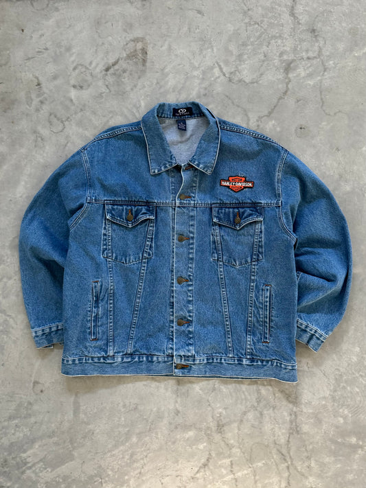 Vintage Denim Harley Davidson Jacket - XL