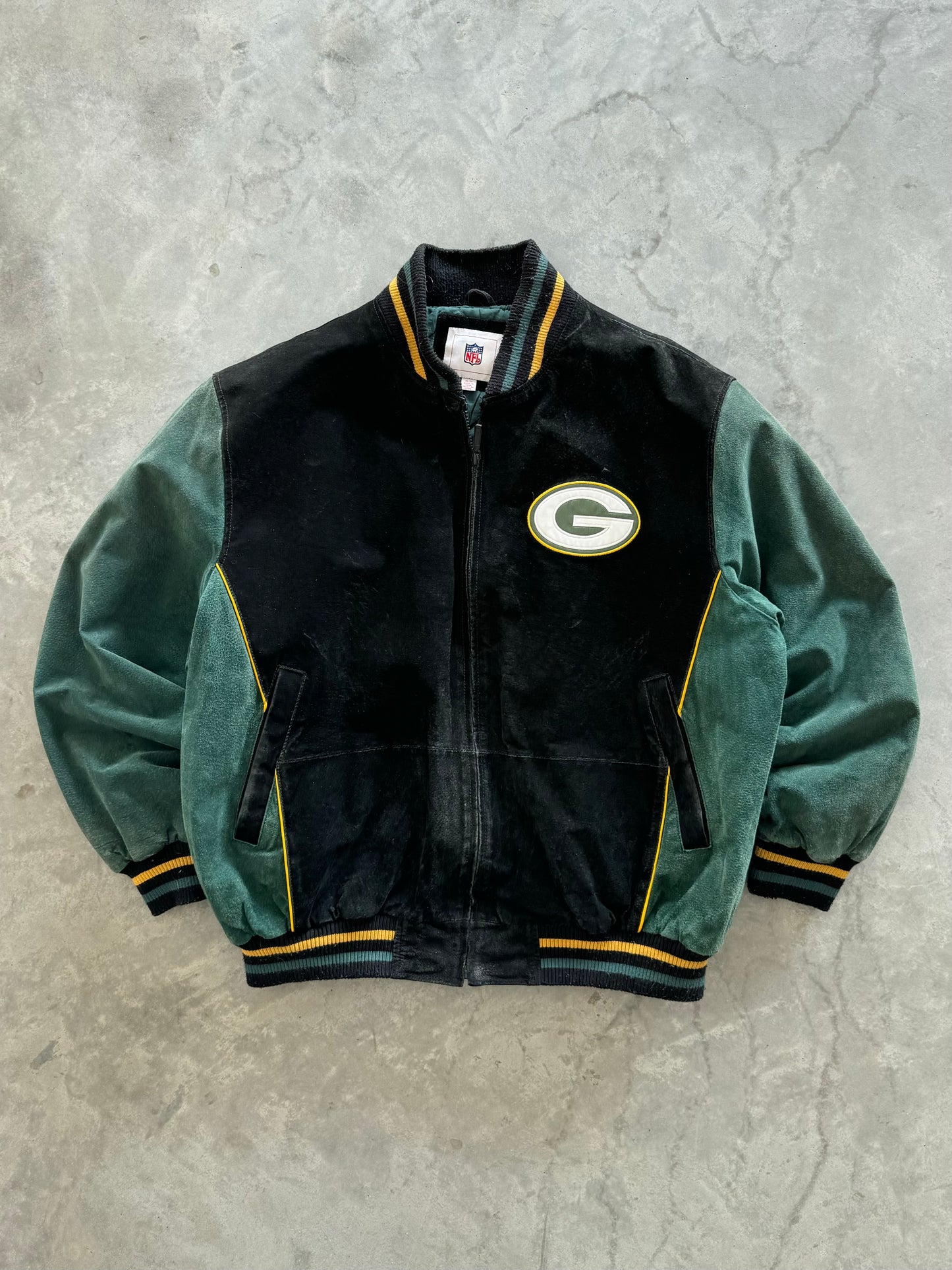 Vintage Green Bay Packers Leather Jacket - XL