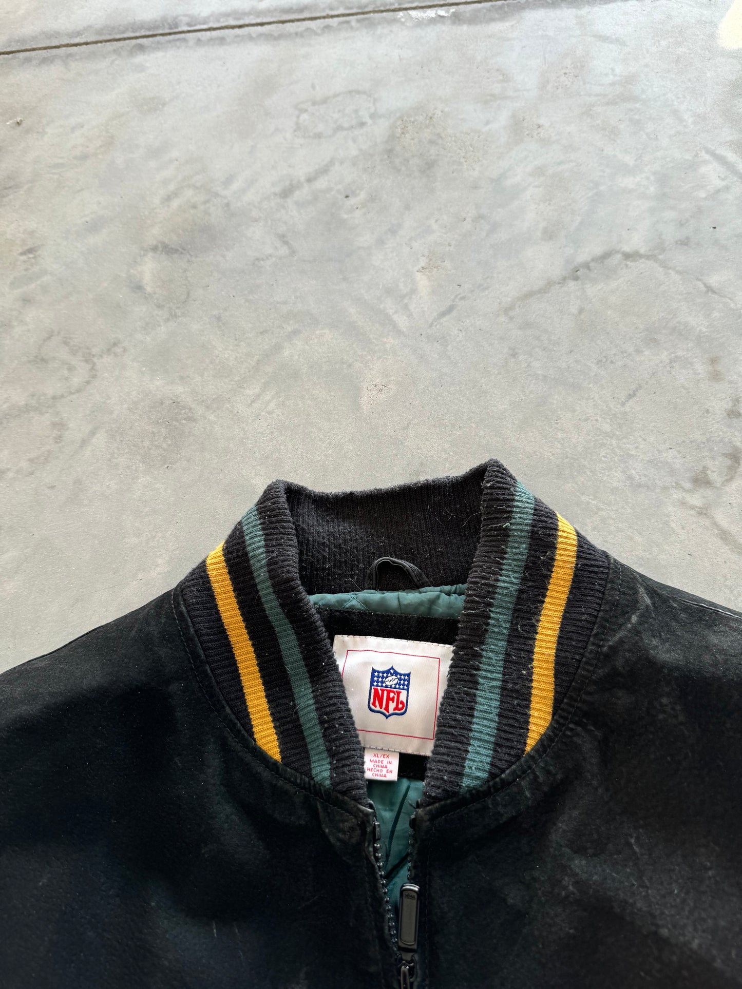Vintage Green Bay Packers Leather Jacket - XL