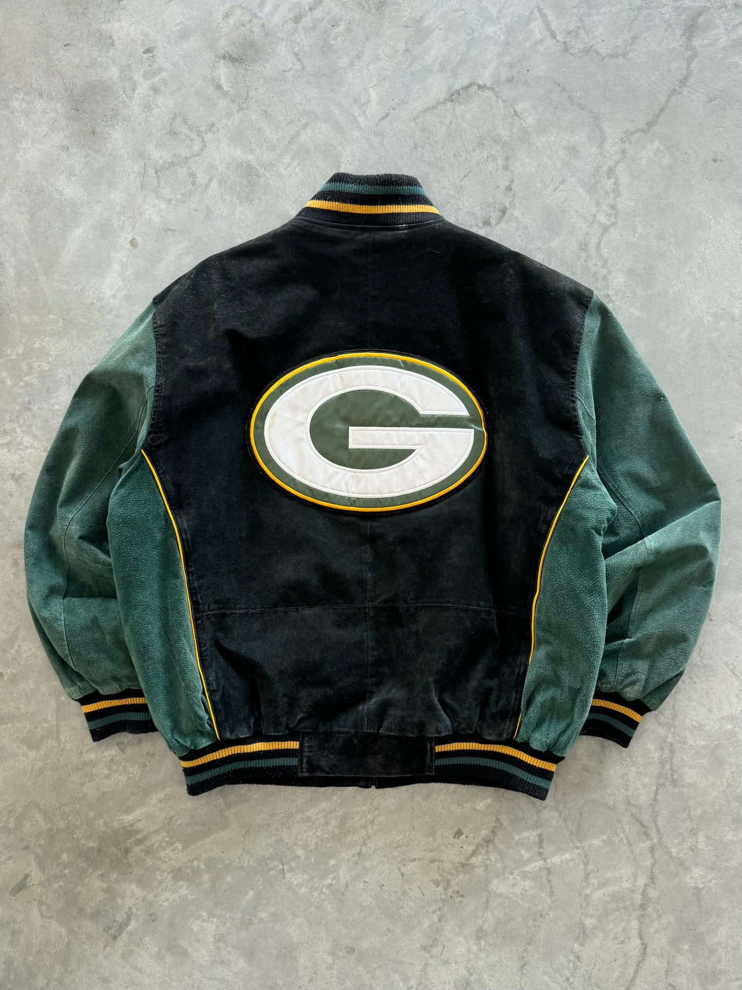 Vintage Green Bay Packers Leather Jacket - XL