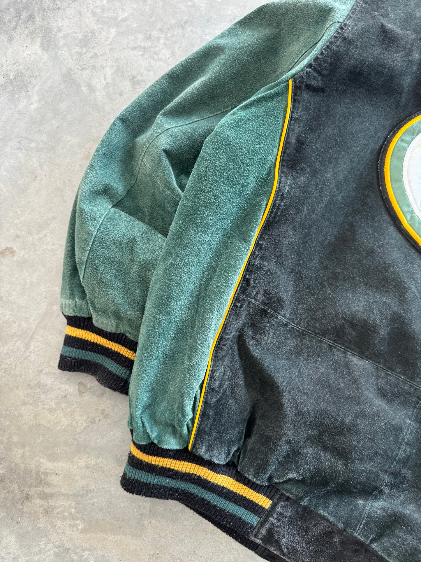 Vintage Green Bay Packers Leather Jacket - XL