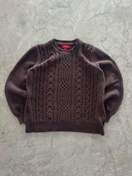 Vintage Cable Knit Sweater - L