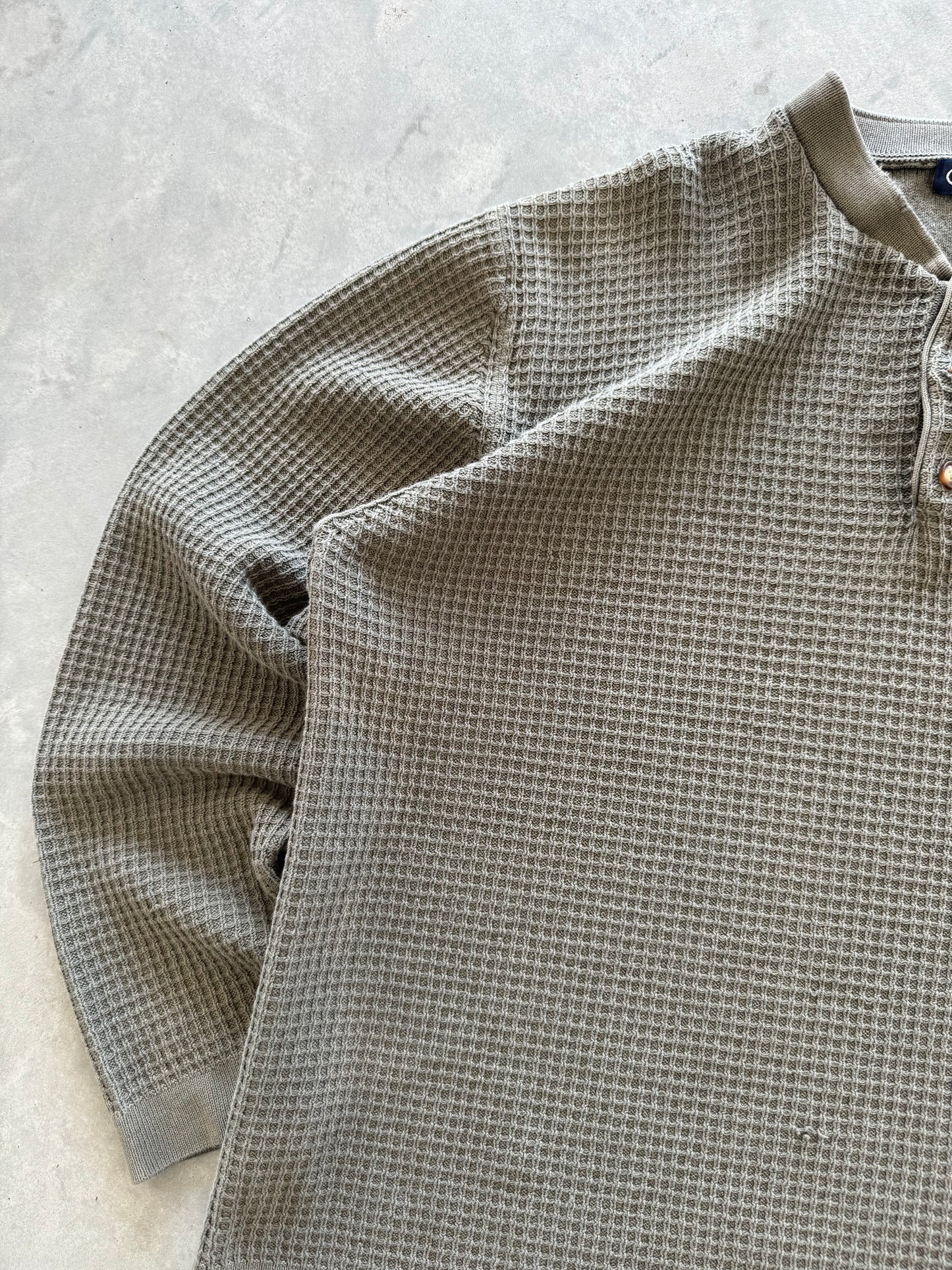 Vintage Waffle Knit Longsleeve Pullover - XL