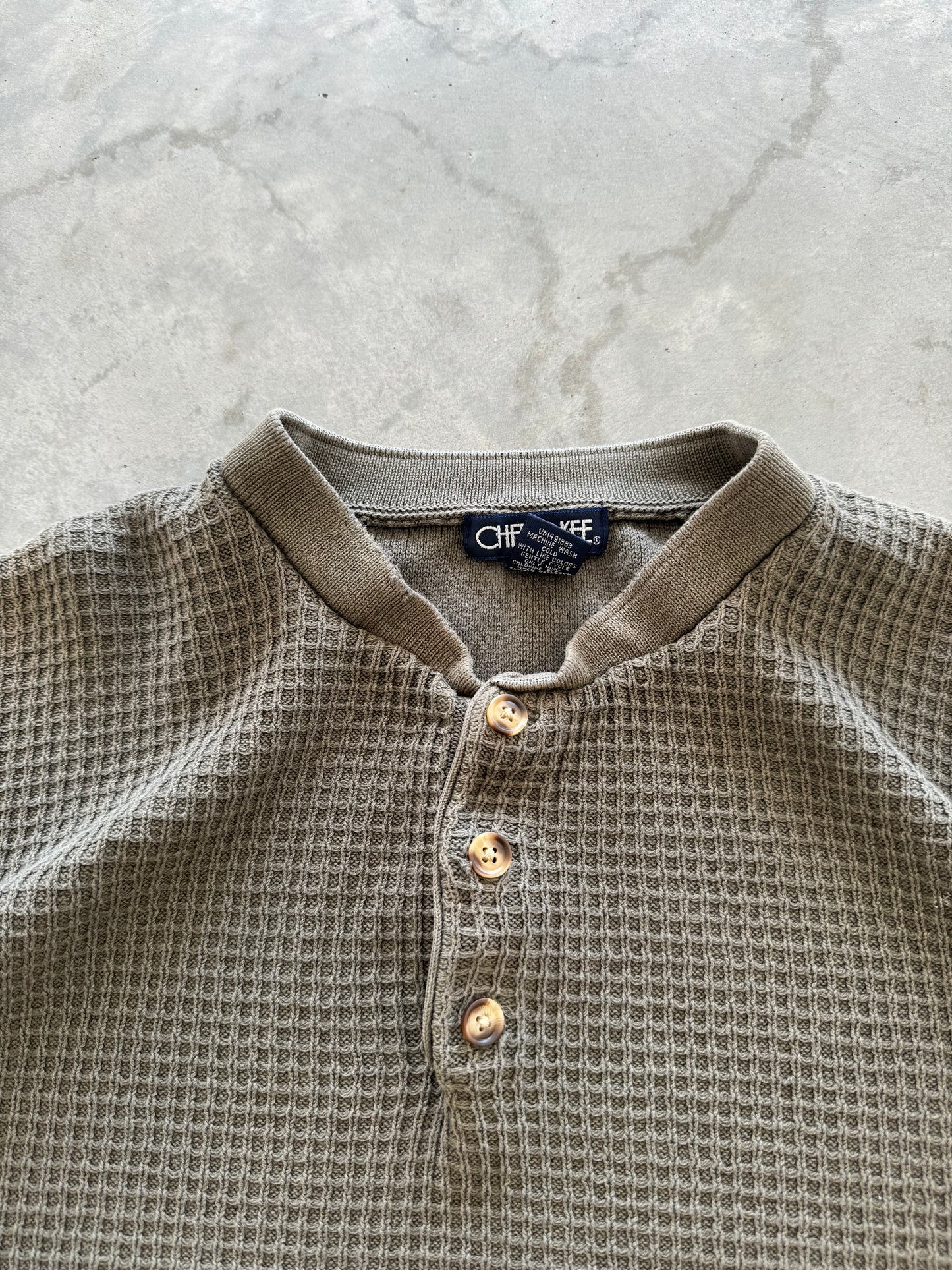 Vintage Waffle Knit Longsleeve Pullover - XL