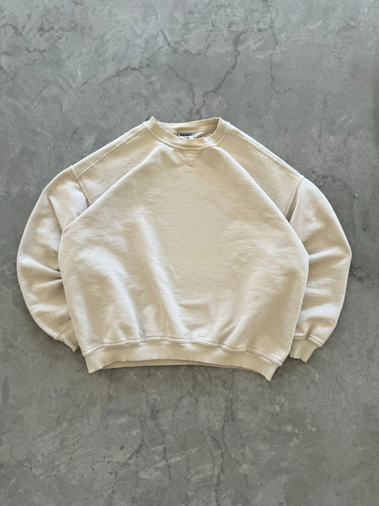 Vintage 90s Cream Jerzees Sweatshirt - XL