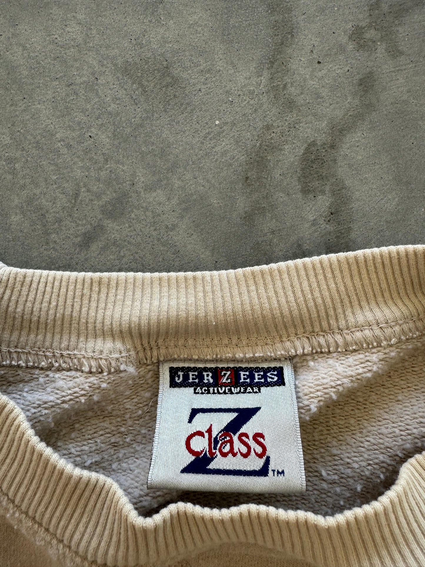 Vintage 90s Cream Jerzees Sweatshirt - XL