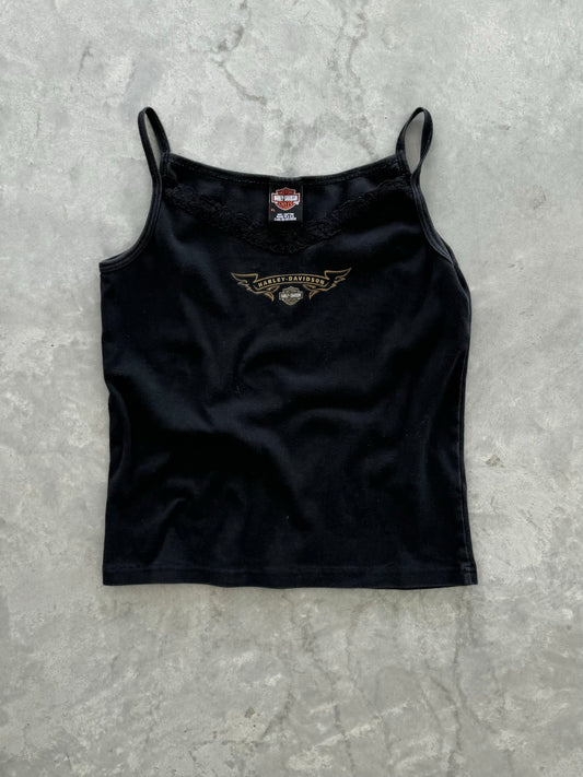 Vintage Harley Davidson Lace Trim Tank Top - XL