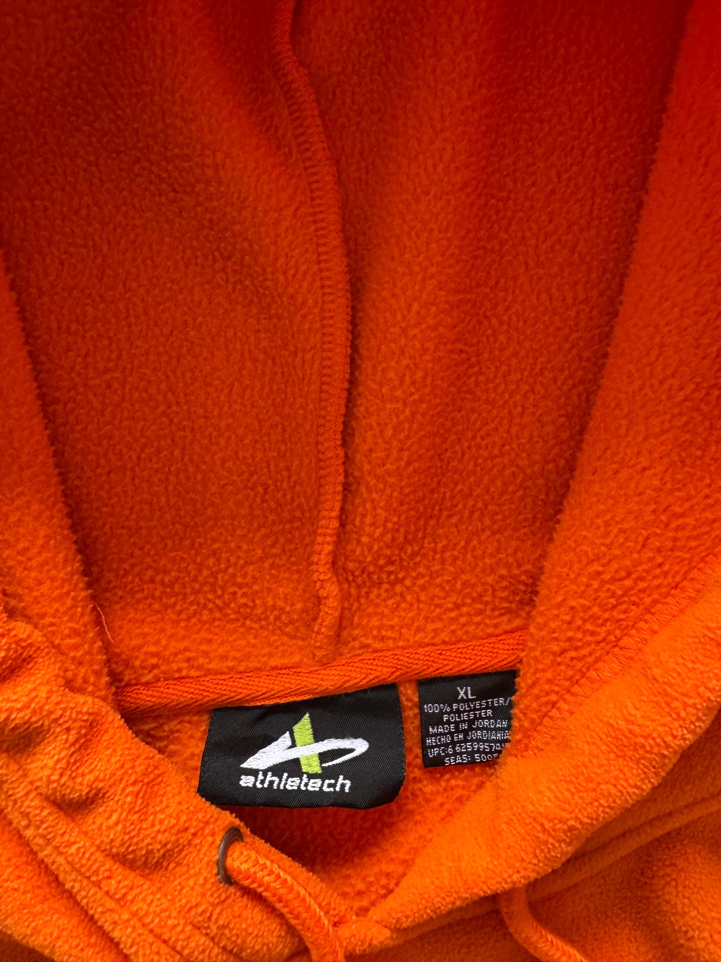 Vintage Orange Fleece Hoodie - XL