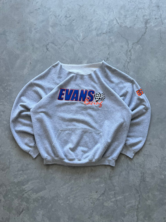 Vintage Off The Shoulder Racing Sweatshirt - XL